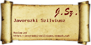 Javorszki Szilviusz névjegykártya